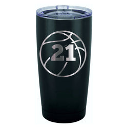 Personalized Basketball Jersey Number Tumbler - JCS Designs