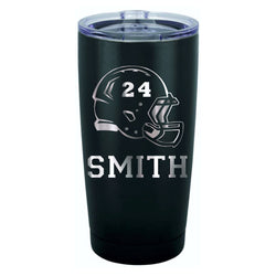 Personalized Football Name and Number Helmet Tumbler - JCS Designs