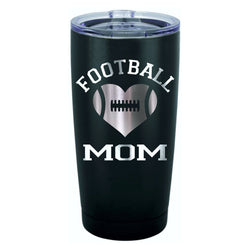 Football Mom Heart Tumbler - JCS Designs