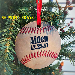 Personalized Baseball Ornaments, Christmas Tree Ornaments, Baseball Ornaments, Sports Ornament, Baseball decorations, Tree Decor, Christmas - JCS Designs