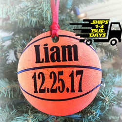 Personalized Basketball Ornaments, Christmas Tree Ornaments, Soccer ball Ornaments, Sports Ornament, Basketball decorations, Tree Decor - JCS Designs